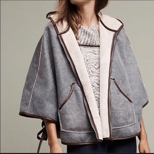 NWT Anthropologie reversible sherpa poncho